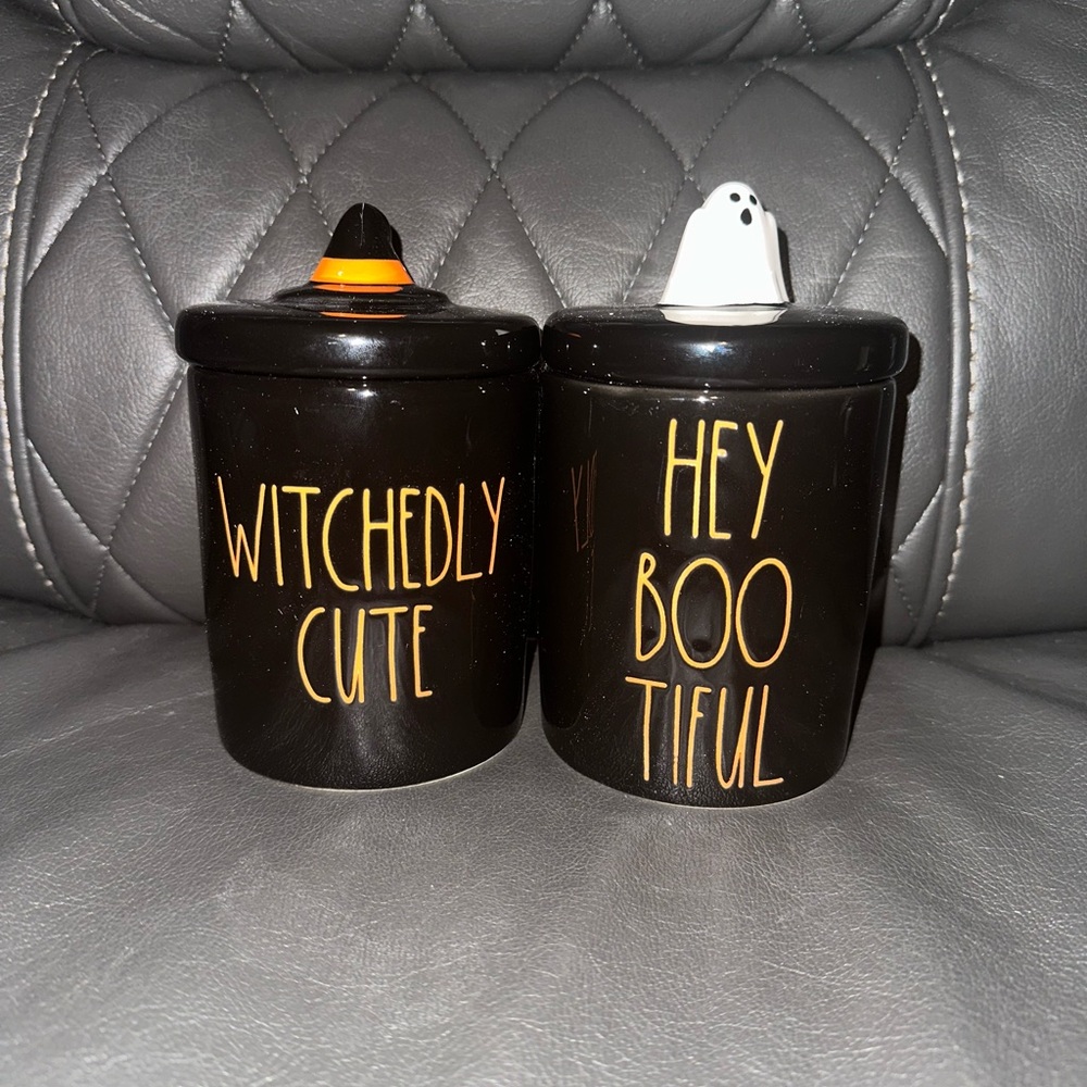 NWT Rae Dunn 2 pc set Halloween canisters 🎃